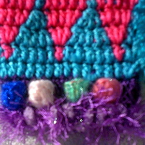 Fancy crochet bobbles and colourwork
