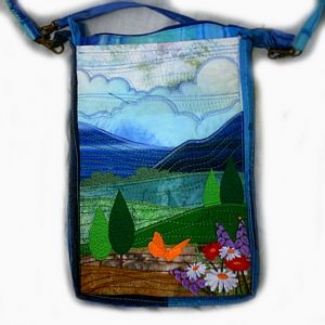 Butterfly Country painted, handmade bag