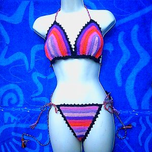 The Allsorted striped crochet bikini