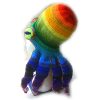Rainbow Octopus crochet hat and luggage